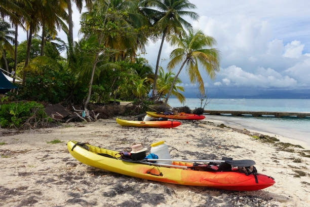 Mahahual Caribbean beach kayak in Costa Maya of Mayan Mexico
