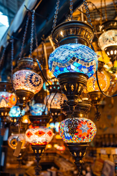 istock Colorful mosaic lamps hanging in a bazaar creating a magical atmosphere 2200262169