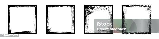 Worn Frame Vector Black Frames With Worn Paper Effect On White Background Textured ...