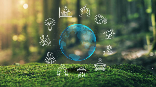 istock Earth Ecological Green Energy Icons Concept Moss in Forrest Background 3D Render 2200273606