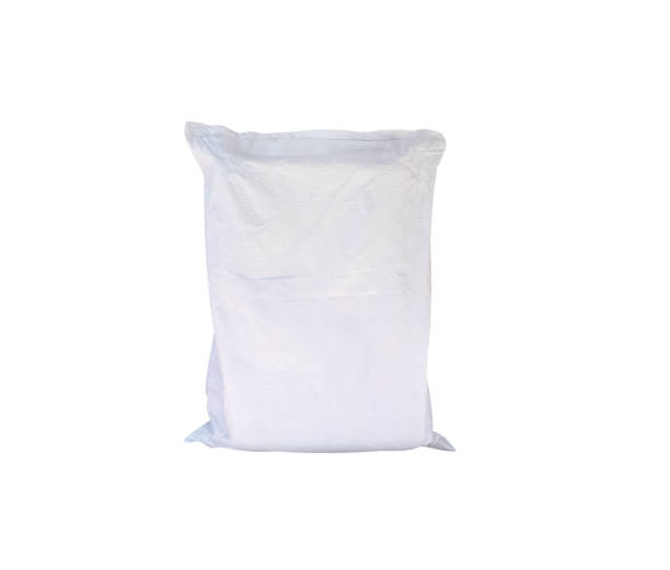 istock Big closed white plastic canvas sack mailer parcel bag  for delivery shipping packaging  isolated on white background , clipping path 2200293691