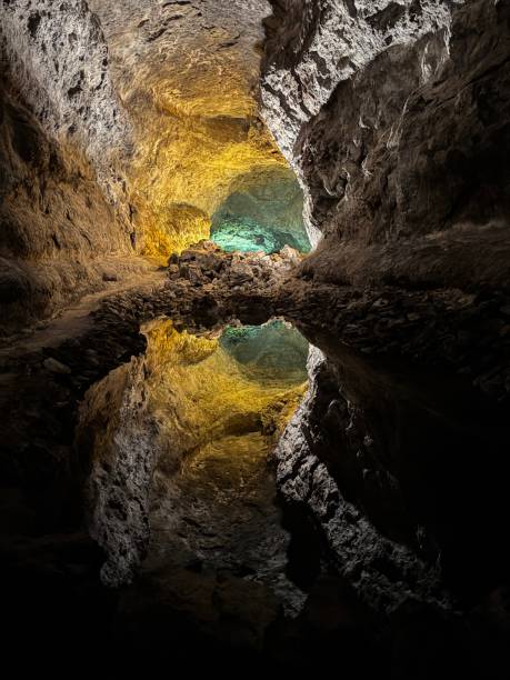 istock Caves water reflection in Canary Islands. 2200298553