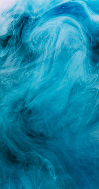 istock Ink water swirl fume texture blue fog wave flow 2200299941
