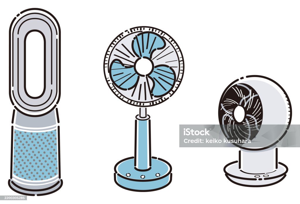 Basic Fan Image Bladeless Fan Fan And Circulator Illustration Set Stock Illustration ...