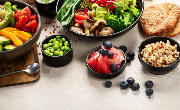 istock Gourmet and nutritious vegan meal. Healthy eating concept 2200305410