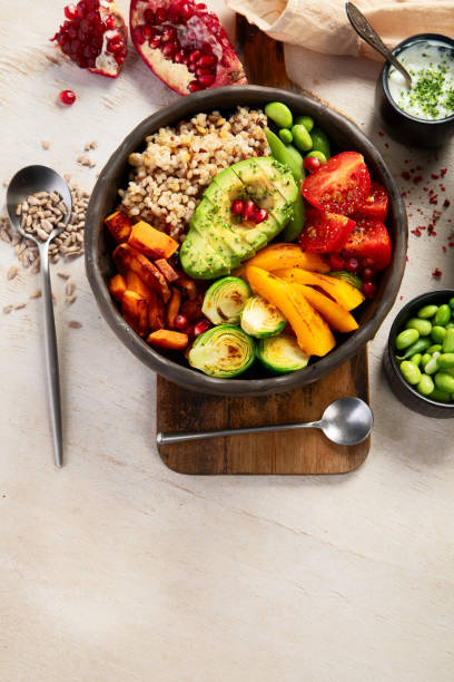 istock Gourmet and nutritious vegan meal. Healthy eating concept 2200305414