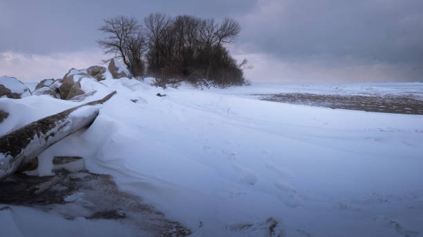 Point Pelee National Park in Southwestern Ontario represents the most southerly point of mainland Canada.  The park is also the smallest national park in Canada's national park system.  This photo depicts the southern most tip of the park during the winter.