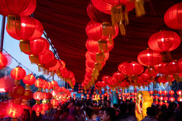 Peoples are enjoying with Colorful lantern while participating in the Tamu Losar New Year celebration in Kathmandu, Nepal, on  Thursday January 30, 2025.