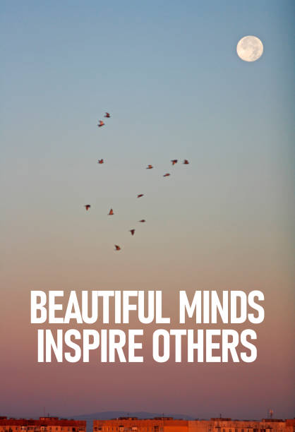 Beautiful minds inspire others is shown using the text. Motivational quote