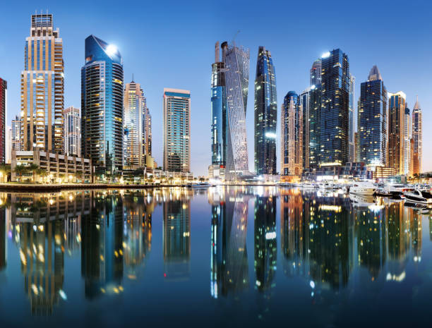 istock Dubai at night, Marina canal skyline panorama, UAE 2200326979