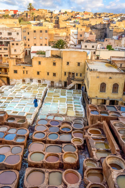 istock Man overlooking Chouara Tannery, Fez, Morocco 2200327920