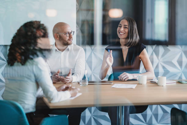 istock Business discussion in a modern office 2200330019