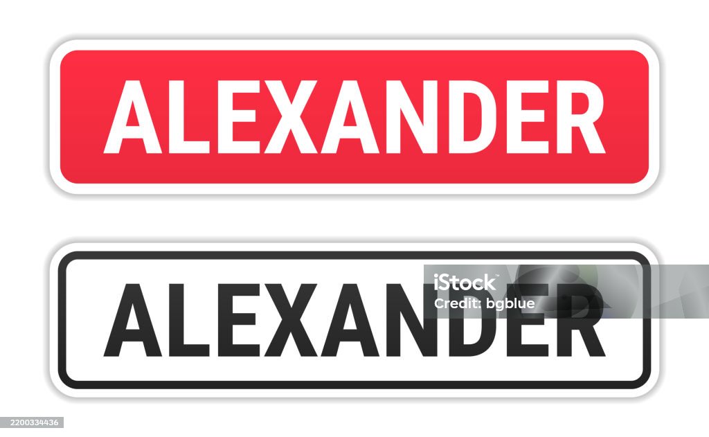 Alexander Label Alexander Male Name Red And Black Labels On White Background Stock ...