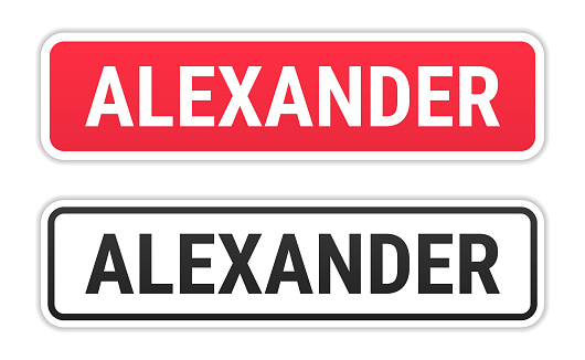 Kids Alexander Label Alexander Male Name Red And Black Labels On White Background Stock ...