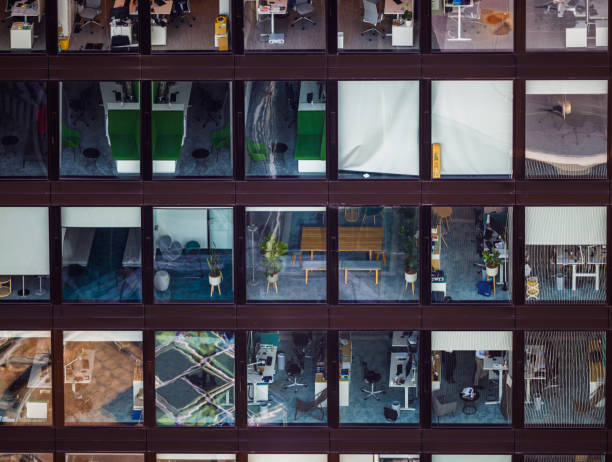 istock Office building windows facade in glass and steel, full frame 2200334826