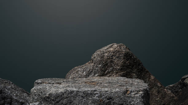 istock Rock, Stone podium stand display advertising product 2200339077