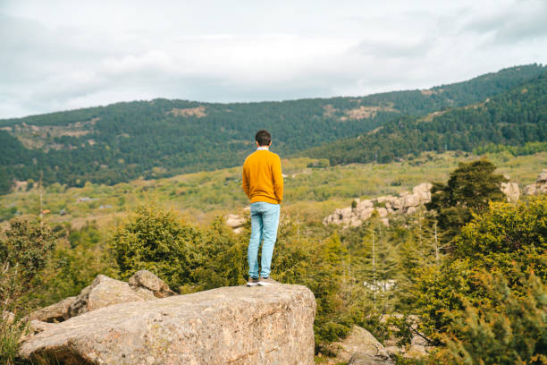 Man standing in beautiful landscape