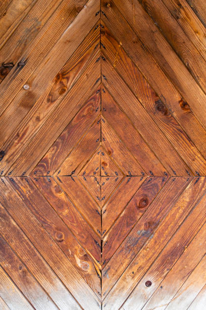 Old pattern of boards nailed together as a texture.