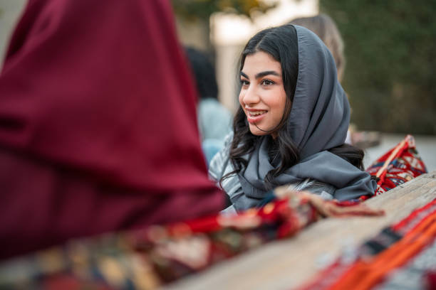 istock Smiling Young Middle Eastern Women in Traditional Majlis 2200346877
