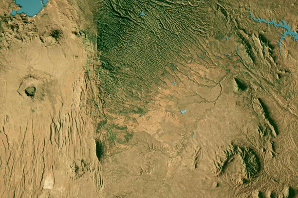 istock Nairobi Satellite Topographic Map 3D Render True Color 2200350086