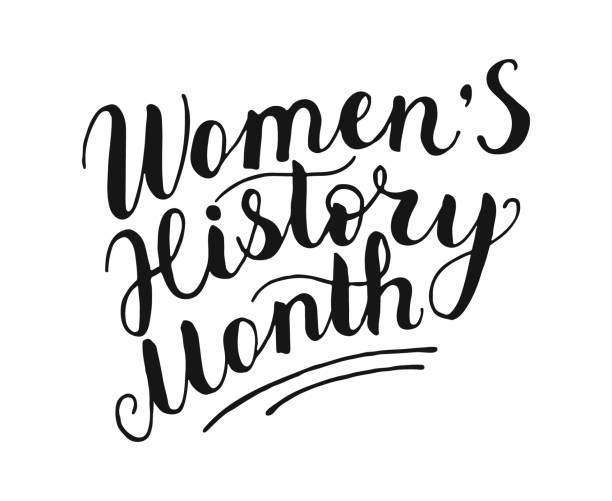 istock Women's History Month. Calligraphy style vector template design for banner, card, poster, background. Handwritten words isolated on white background. Hand drawn lettering. 2200350460