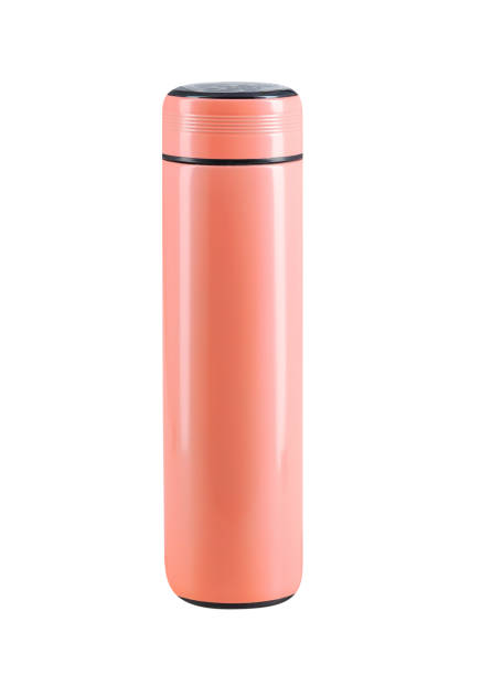 istock Pastel orange insulated drink container isolated on white background 2200352281