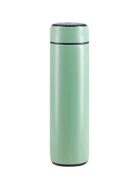 istock Pastel green insulated drink container isolated on white background 2200352284
