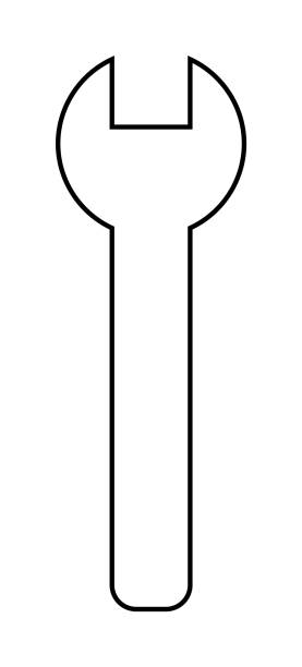 istock Simple Line Drawing of a Wrench, Perfect for Tool-Themed Designs and Maintenance Illustrations 2200353156