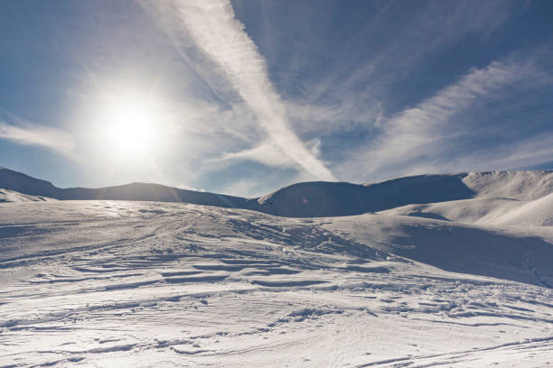 Winter landscapes of the Italian mountains in February
