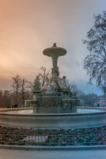 istock Winter's Majesty: A Fountain in the Twilight 2200356261