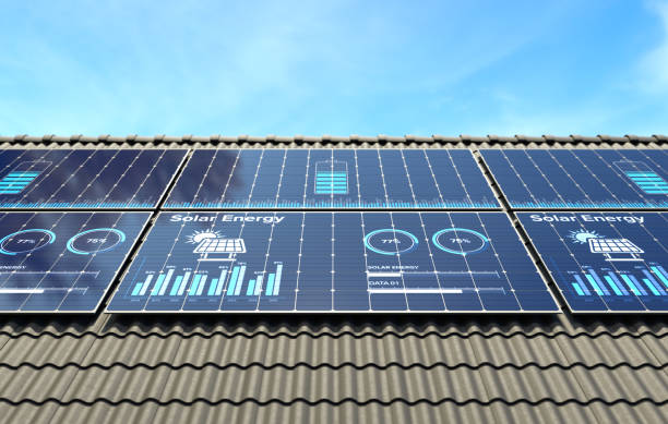 istock Solar Panels Installed on the Rooftop display the battery status. 2200364689