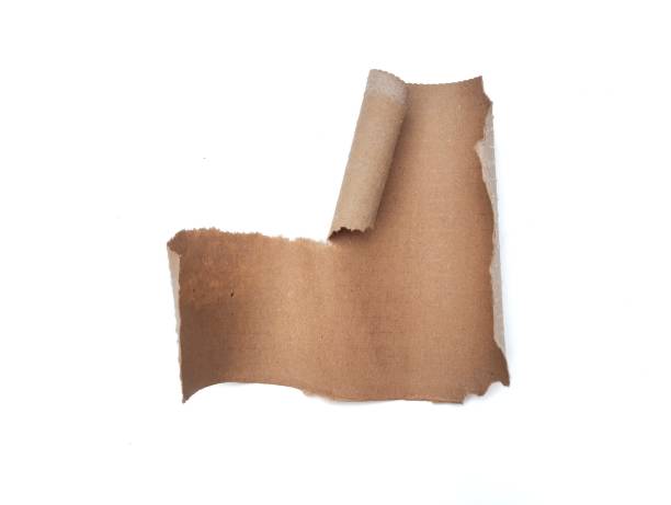 istock Brown corruggated cardboard piece isolated on white background 2200372581