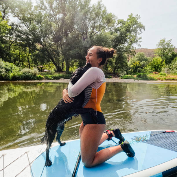 istock Paddleboarding on the river with my dog 2200381872