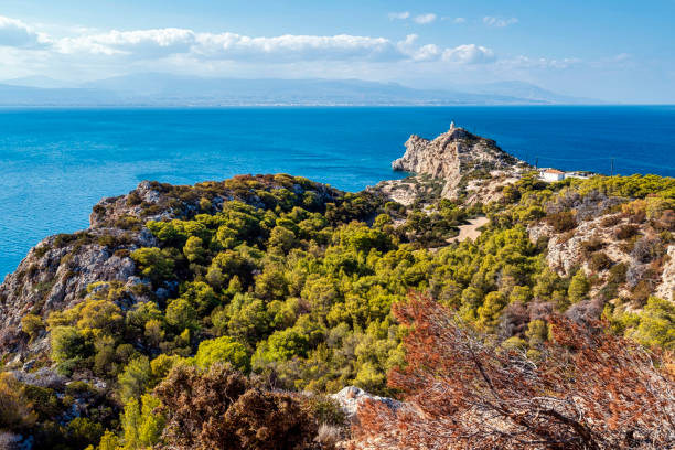 istock Lush Green Hills Overlooking Melagavi Lighthouse and Sea 2200384708
