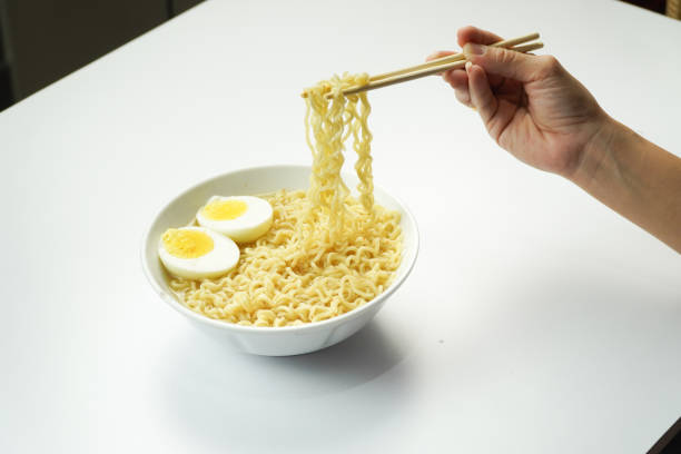 istock Bowl of Ramen Noodles with Boiled Eggs 2200386480
