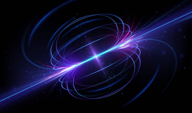 Magnetic field light effect with sparks Magnetic field light effect with sparks in vector magnetic field stock illustrations