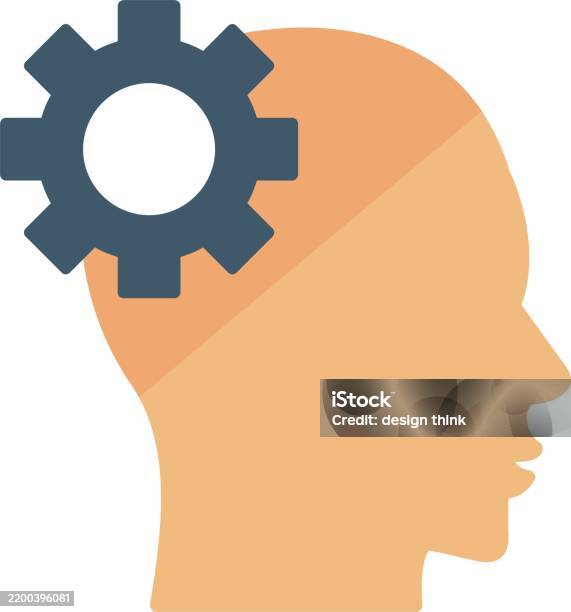Thinking Icon — стоковая векторная графика и другие изображения на тему Векторная графика - Векторная графика, Вертикальный, Внутренний орган человека