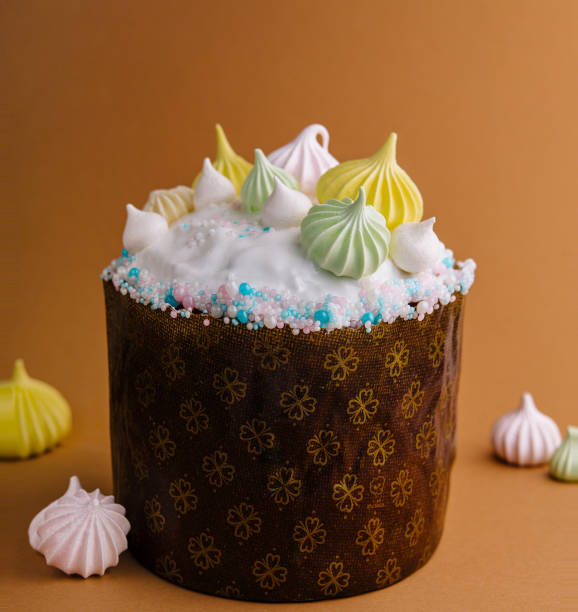 istock Artisan easter kulich cake with festive decoration 2200396636
