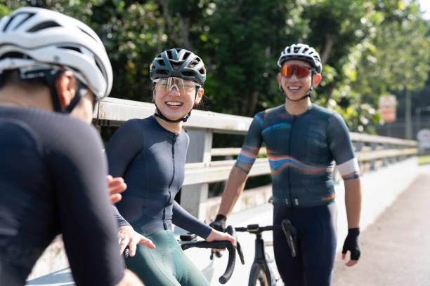 istock Asian Chinese Cyclist friends resting and connecting 2200396790