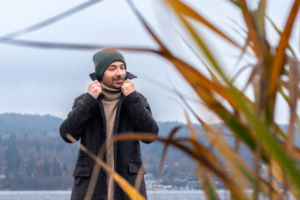 istock Portrait of a man in a warm hat 2200399303