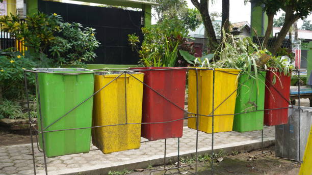 istock Garden Scene with Colorful Bins 2200412451