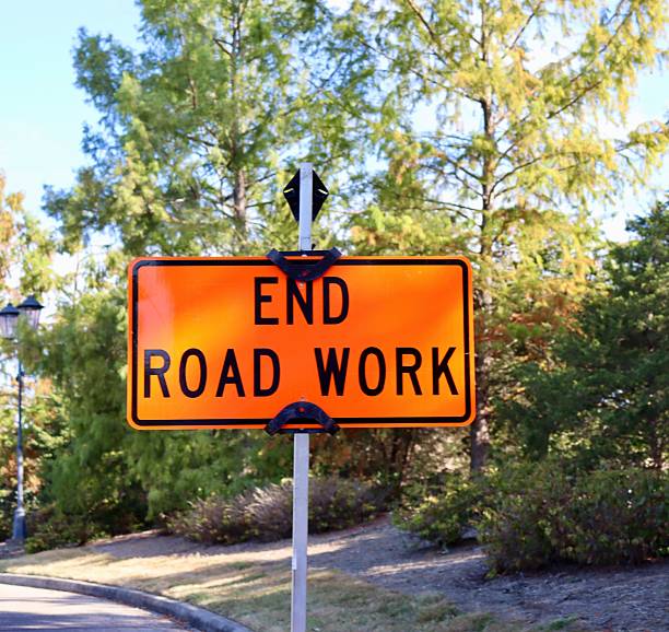 istock End of Road Work Sign 2200417297