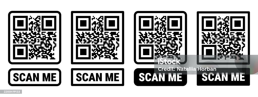 Comic Scan Me Frame Scan Me Frame Set Qr Code Mockup Mobile Payment And Identity Stock ...