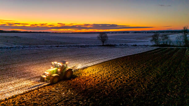 istock Sugar Beet Harvester in Action at Sunset 2200427724