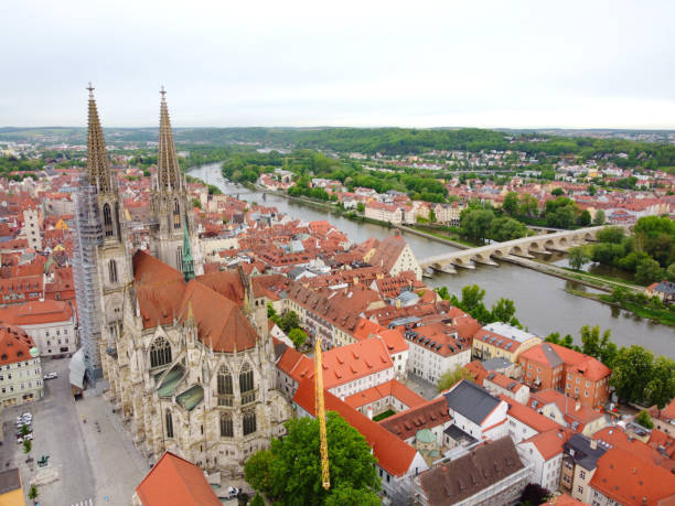 istock Regensburg, Germany: View at the cathedral and the stony bridge 2200438819