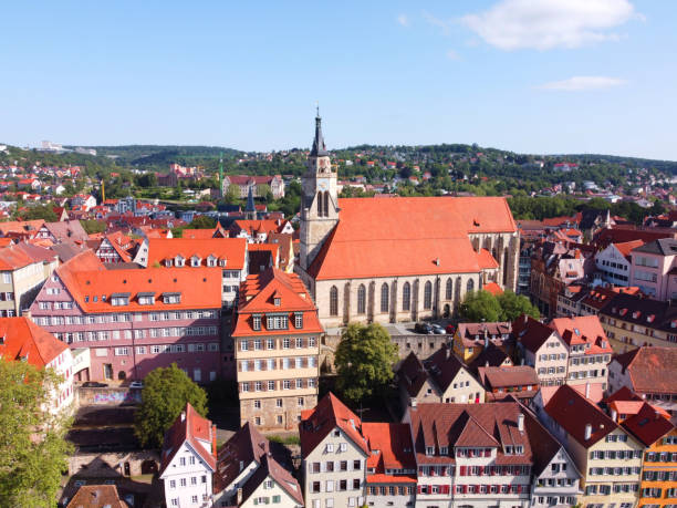 istock Tübingen, Germany: Aerial view at the Stiftskirche (church) 2200443640