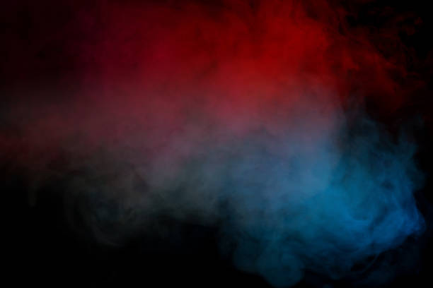 istock Blue and yellow steam on a black background. 2200454399