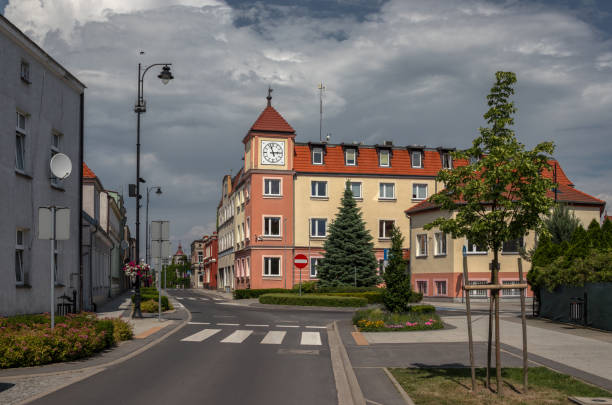 A quiet residential street lined with old houses featuring tiled roofs and stone fences on a rainy day. The wet pavement and muted tones create a nostalgic and peaceful atmosphere, evoking the charm of a small village neighborhood.