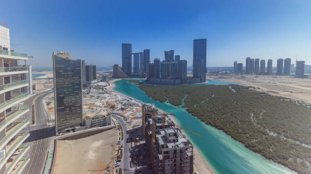 istock Buildings on Al Reem island in Abu Dhabi timelapse from above. 2200464591