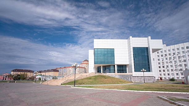 istock Modern buildings in city Atyrau timelapse hyperlapse. 2200465891